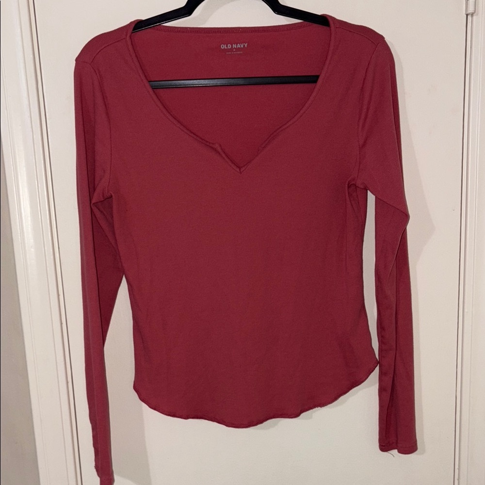 Old Navy Red Long Sleeve Tee